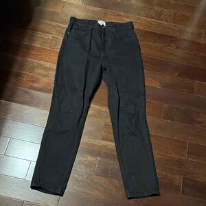 Anine Bing Ultra High Rise Slim Leg Black Jeans